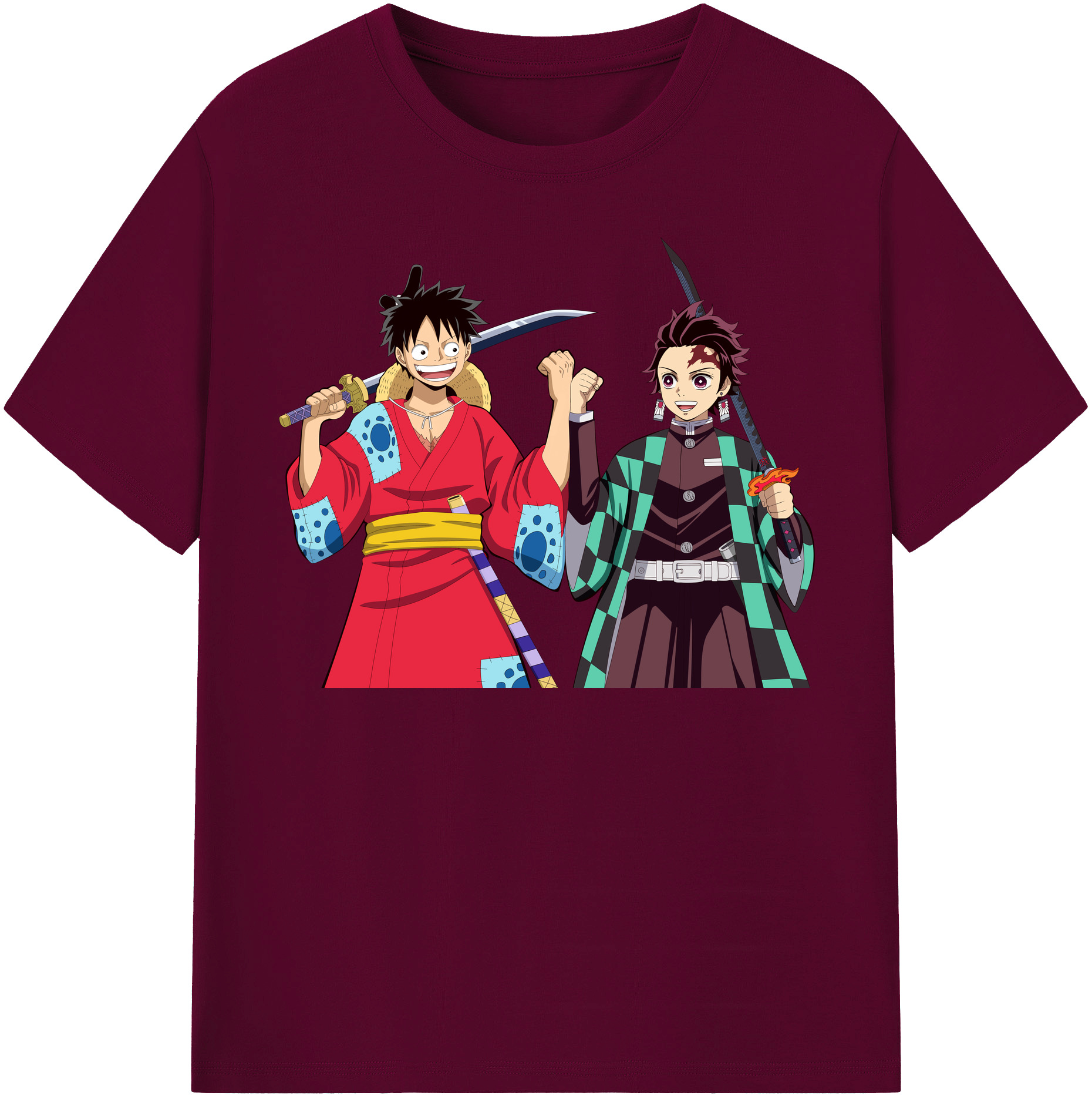 （画像用） 鬼滅の刃 竈門 炭治郎／かまど たんじろう Kamado Tanjirou レディースカジュアルプリントTシャツ（綿100％）